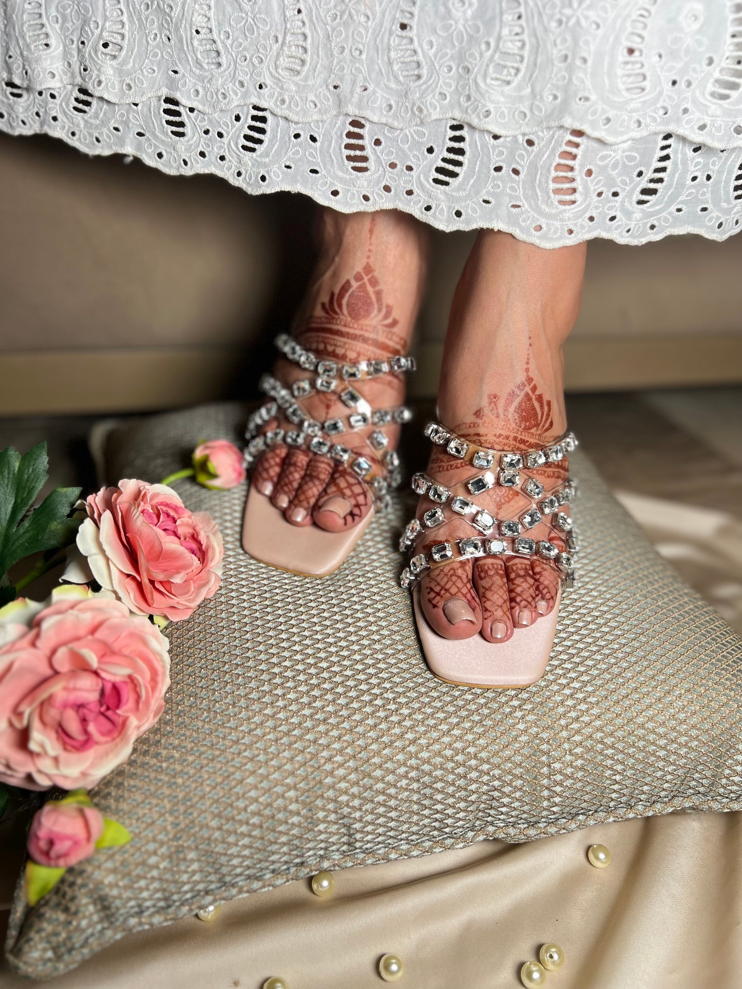 Blush Radiance Crystal Heels