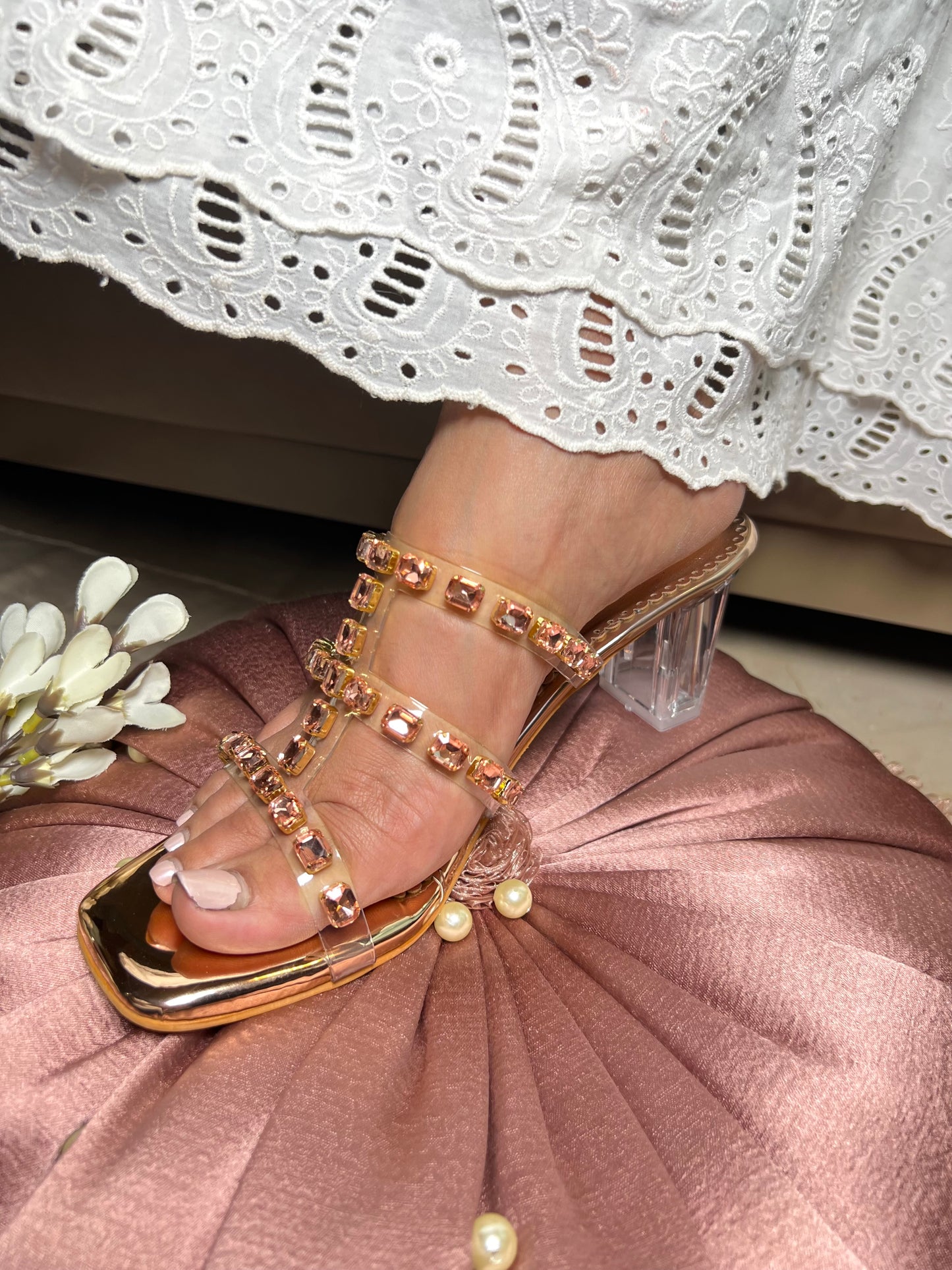 Luxe Block Heels - Golden