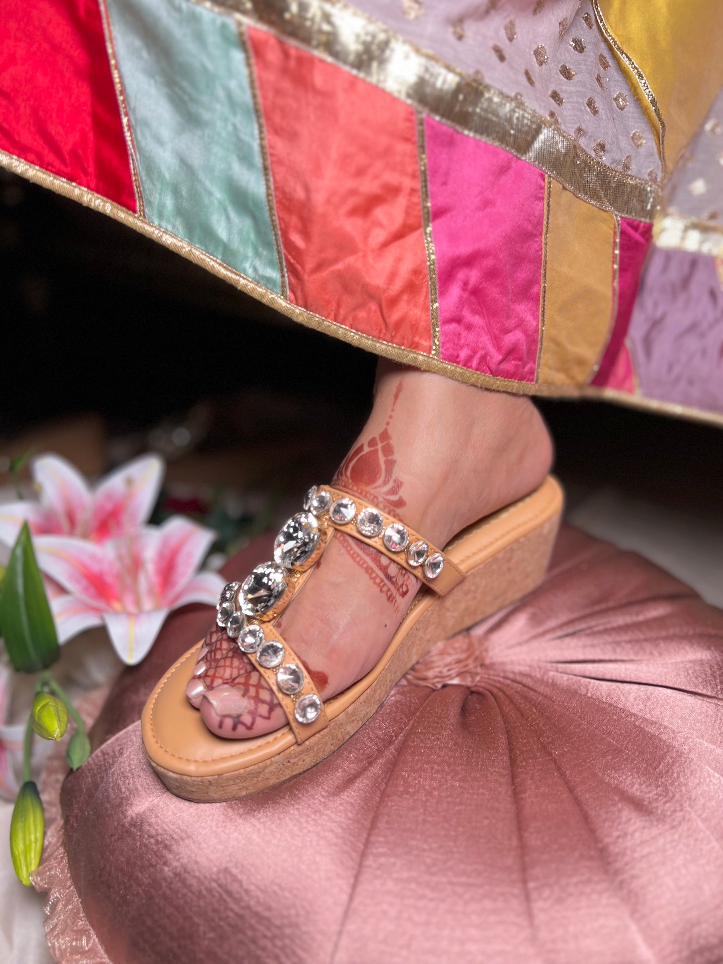 Crystal Embellished H Wedges