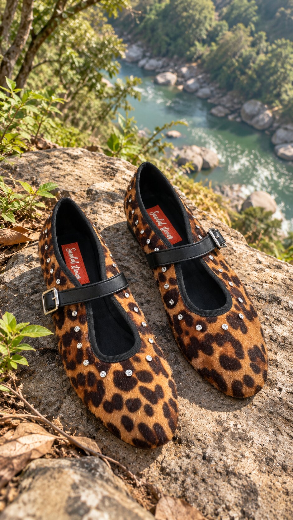 Leopard Luxe Embellished Ballerinas