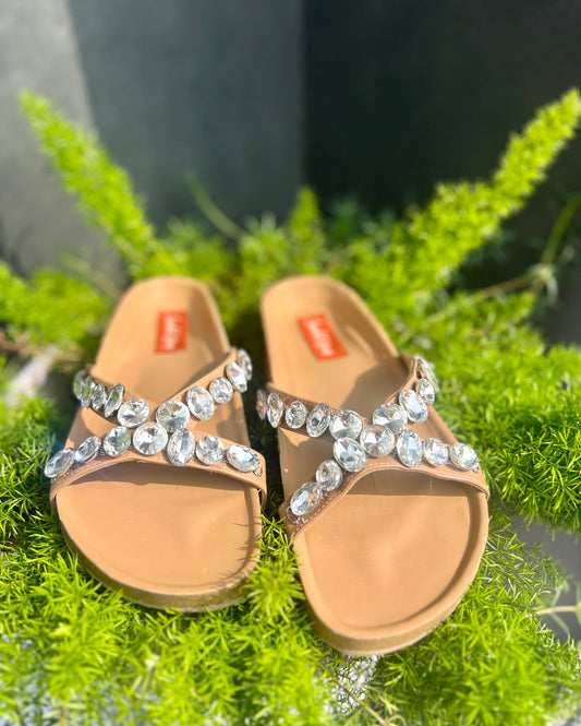 Embellished Comfort Cork Sliders Sandal Stories