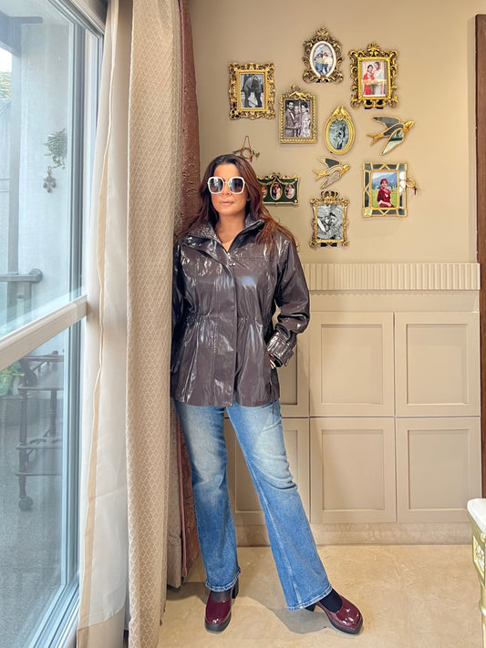 Wine Gloss Slingback Block Heels