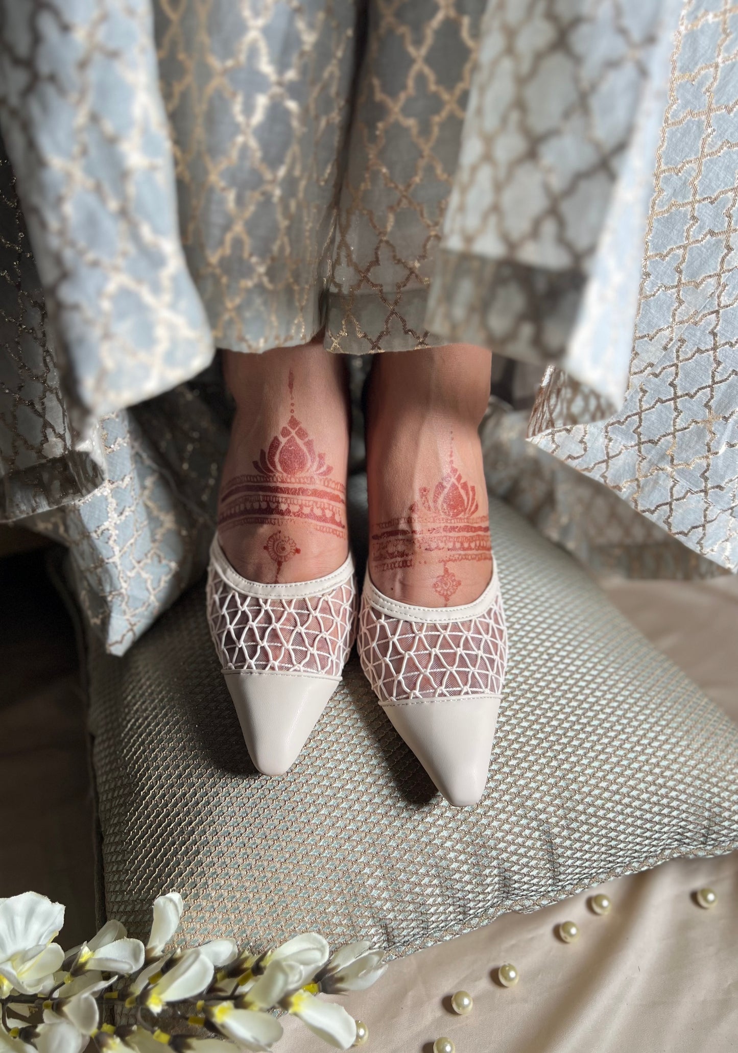 Ivory Mesh Dream Heels
