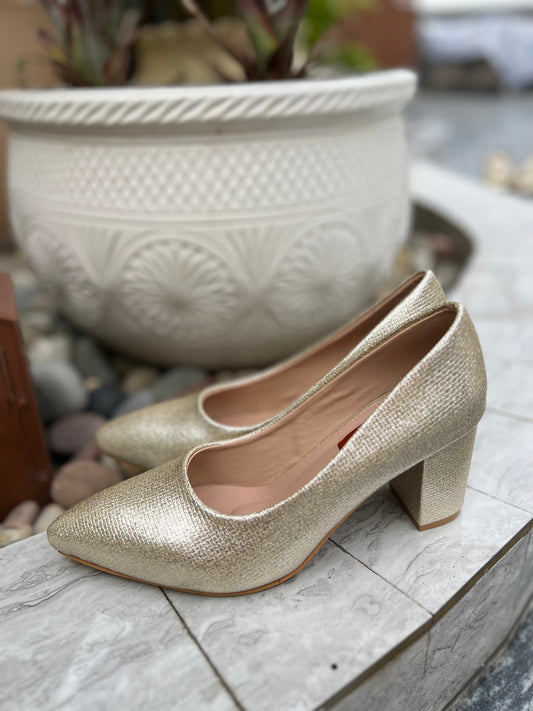 Golden Grace Block Heels Sandal Stories