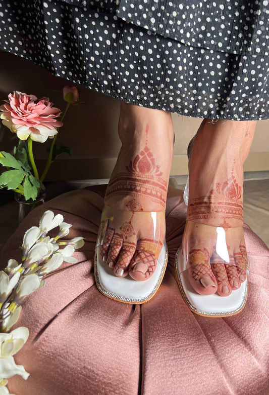 Crystal Chic Transparent Block Heels