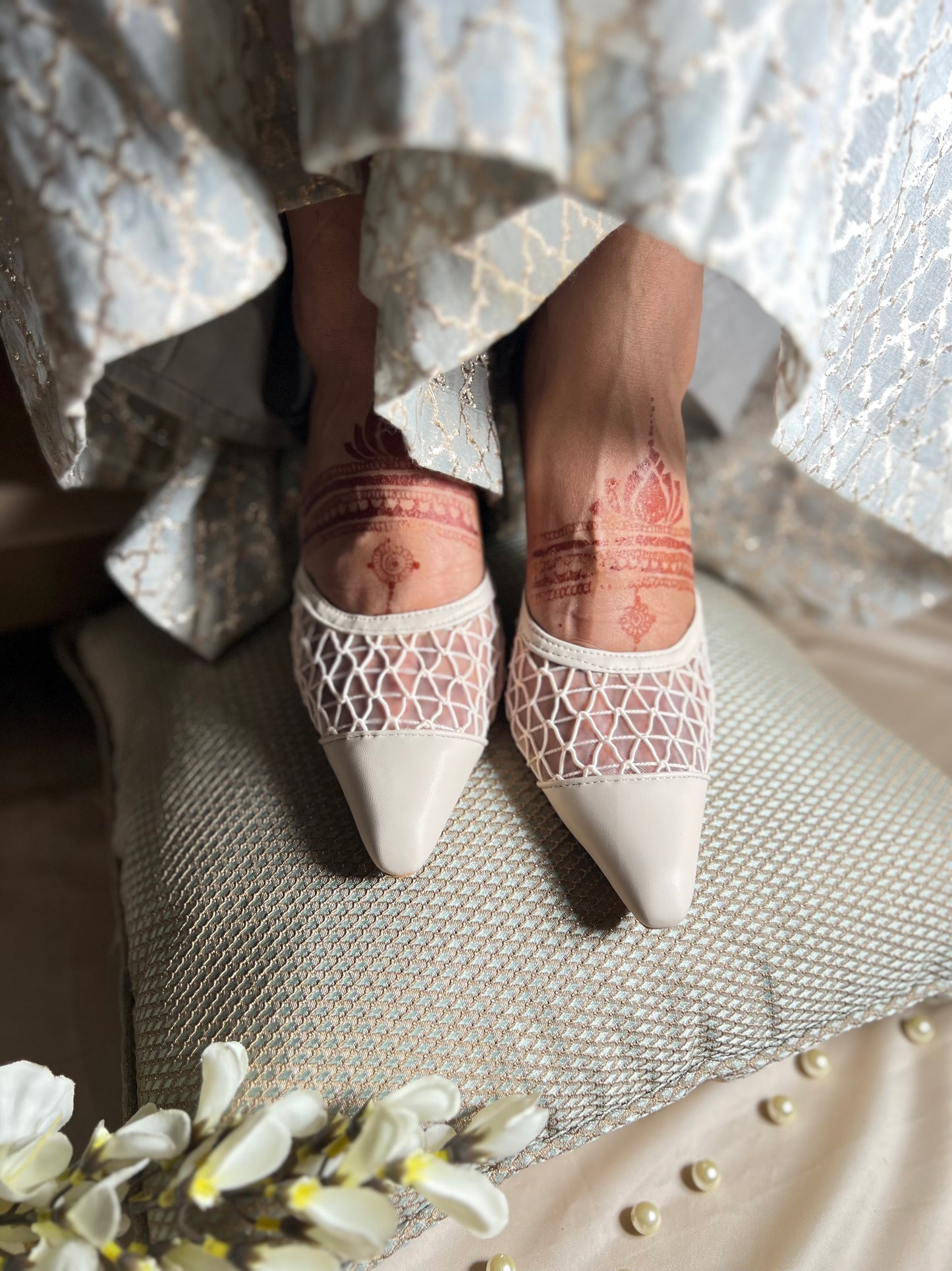 Ivory Mesh Dream Heels