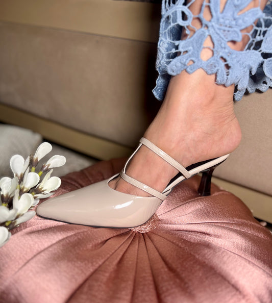 Nude Patent Pointed Heels