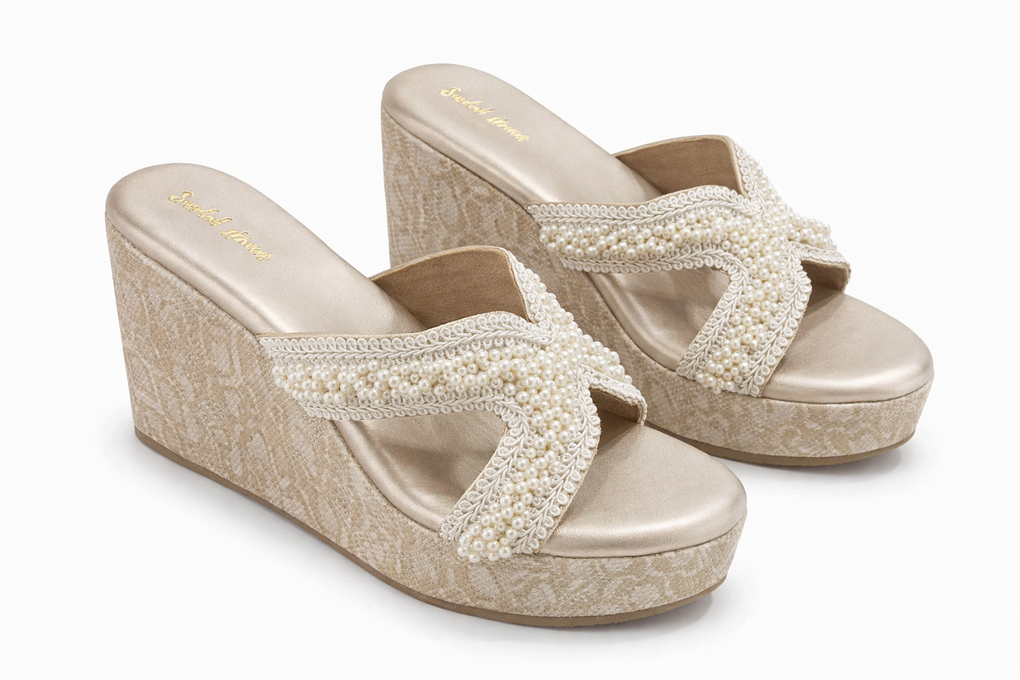 Pearl Royale Champagne Wedges