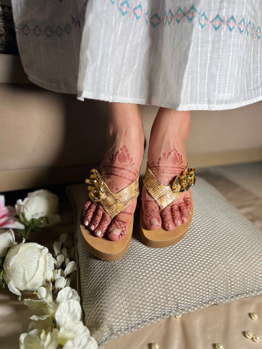 Glam Gold Chain-Link Platforms