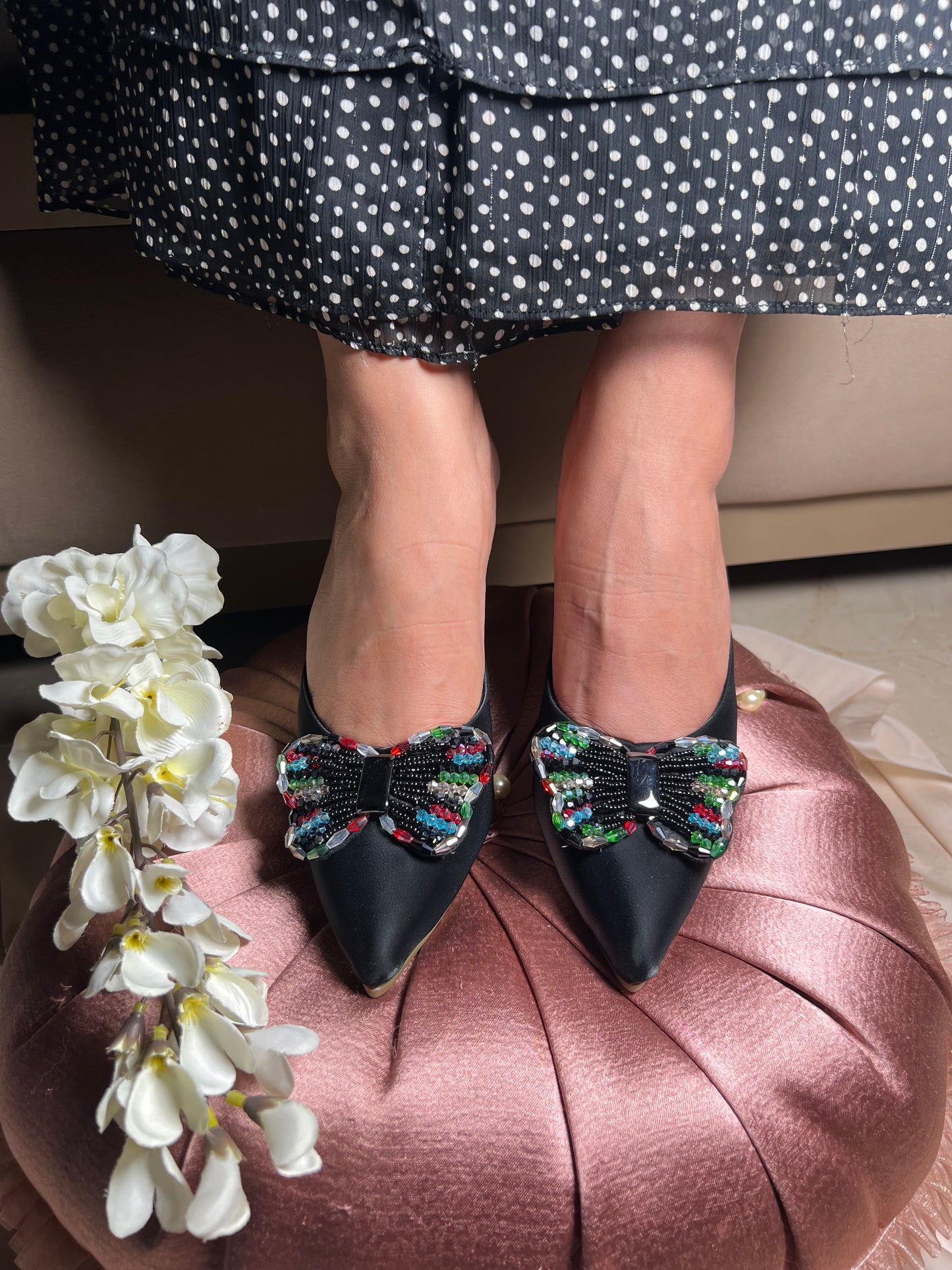 Midnight Butterfly Heels