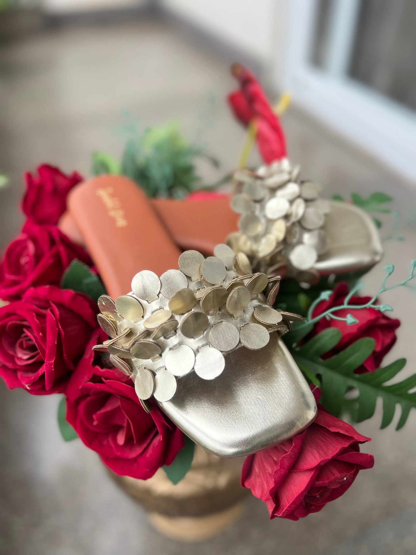 Classy Champagne Gold Flats Sandal Stories