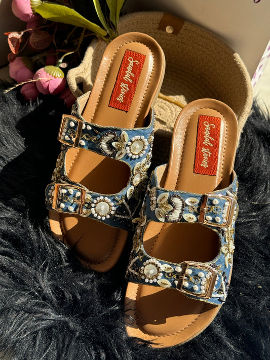 Boho Chic Doctor Sole Embroidered Slider Sandal Stories