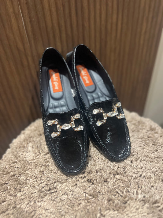 Black Crystal-Weave Loafers