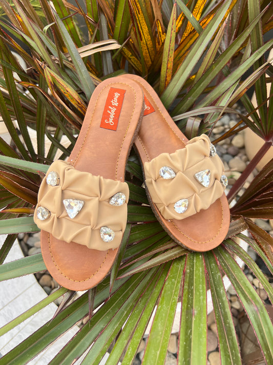 Ruhani Glam Flats – Champagne Beige