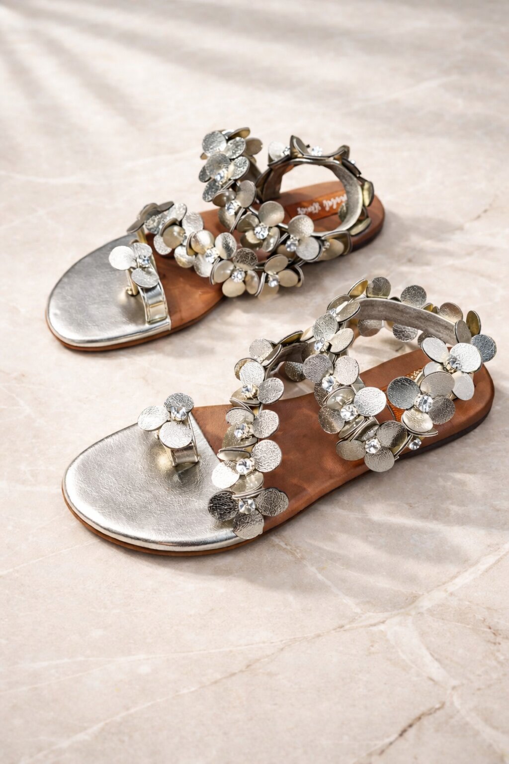 Gold Petal Anklet Flats