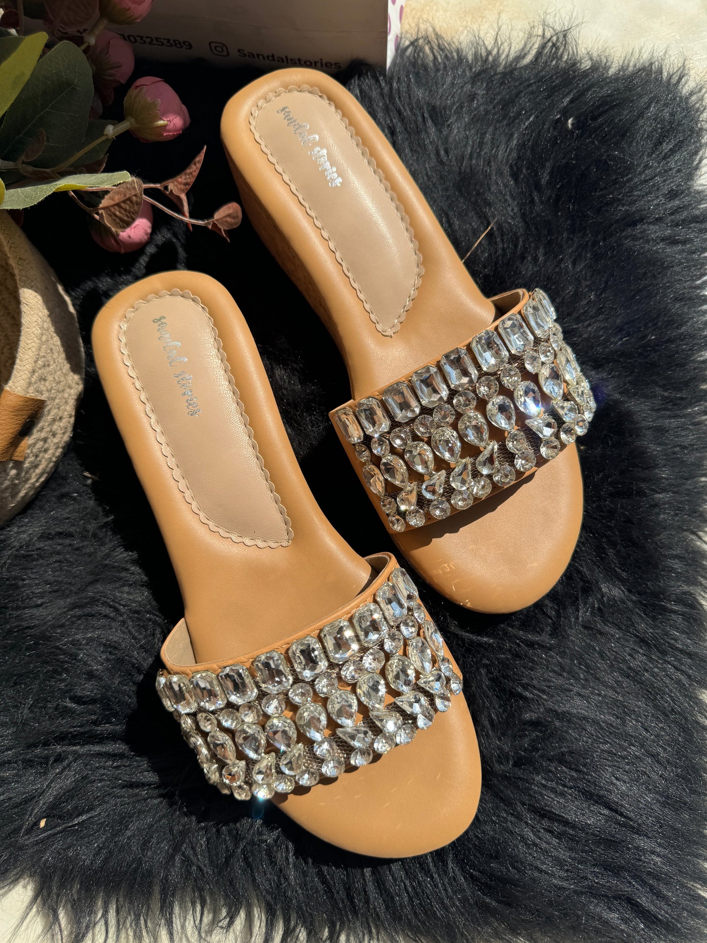 Crystal Luxe Platform Wedges Sandal Stories