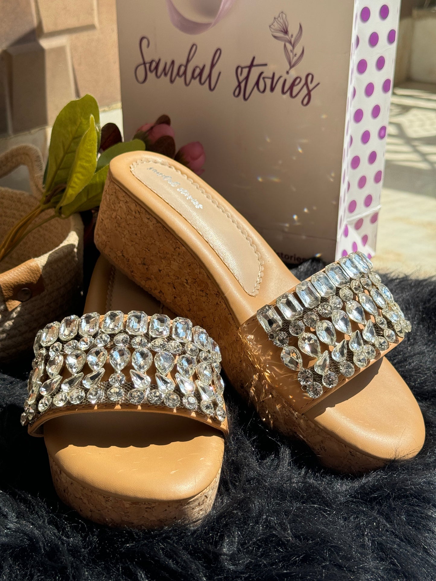 Crystal Luxe Platform Wedges Sandal Stories