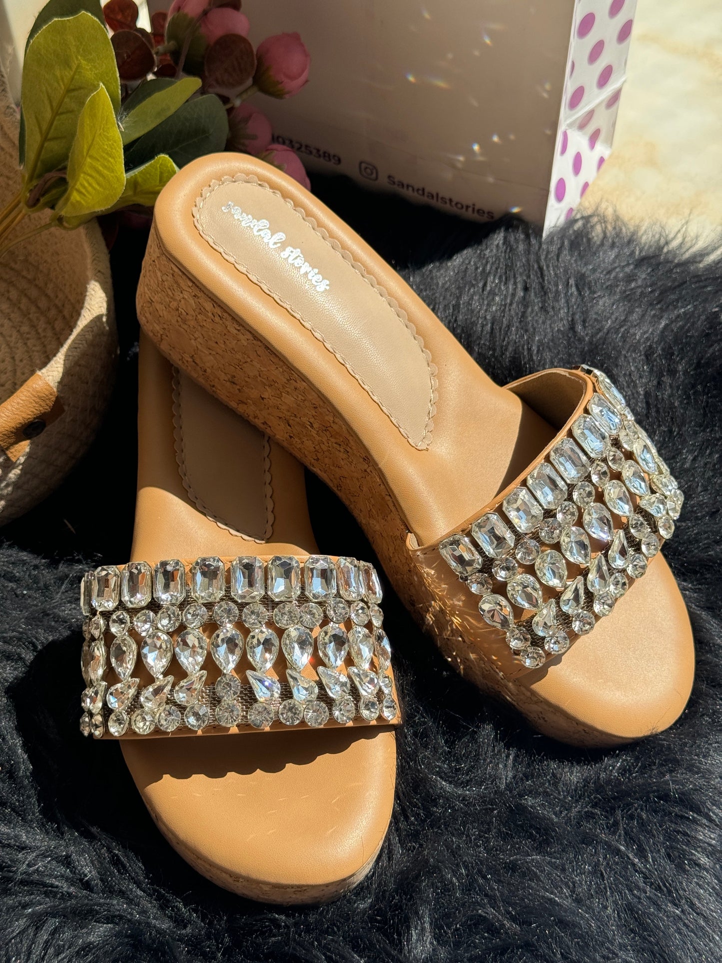 Crystal Luxe Platform Wedges Sandal Stories