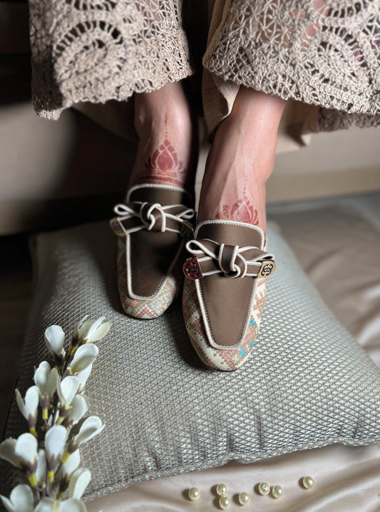 Pastel Loom Luxe Mule Heels