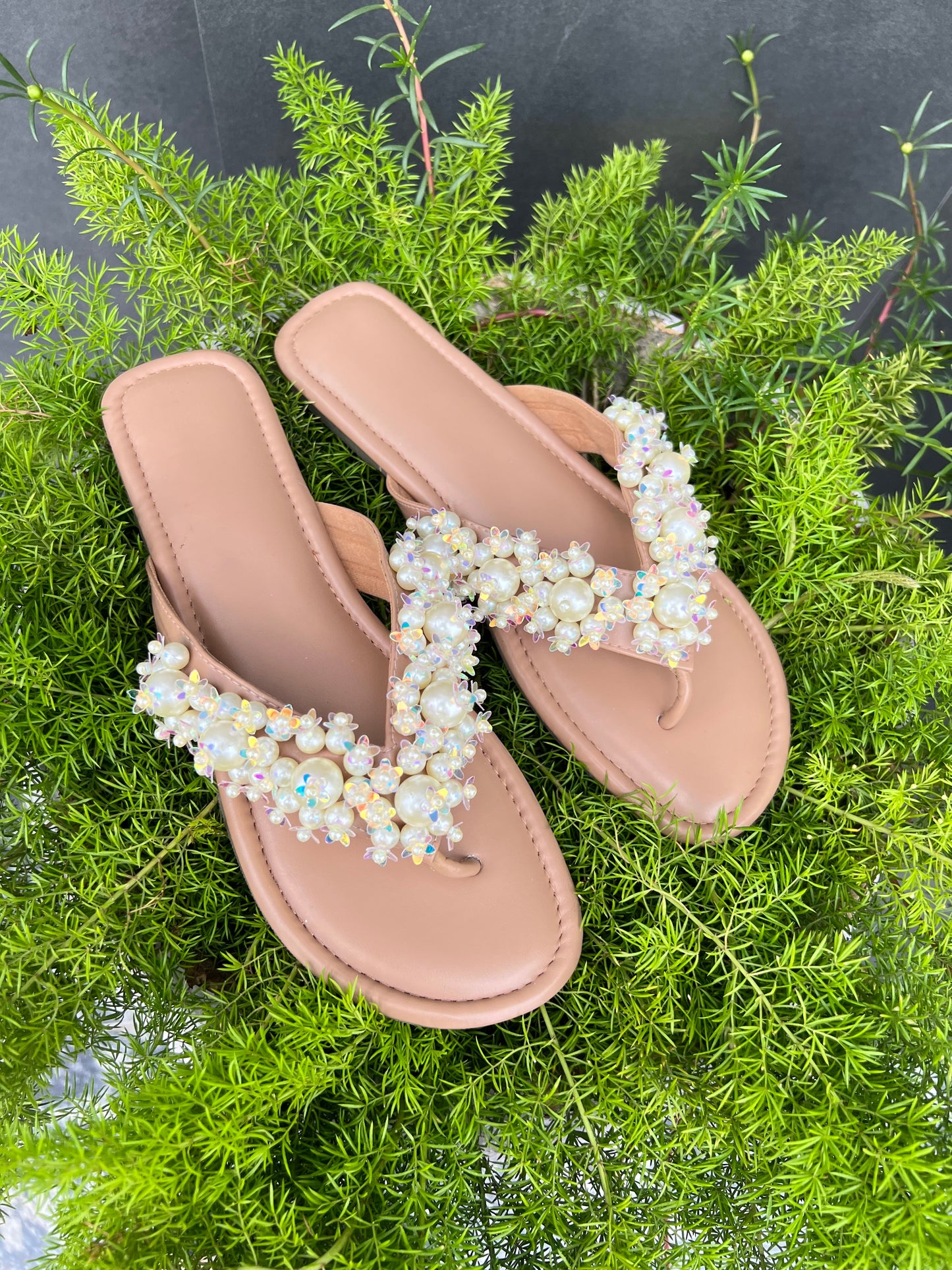 Pearl Blossom V-Flat Sandal Stories