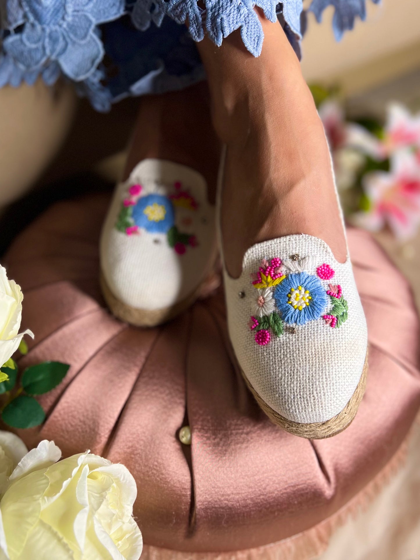 Bloom Embroidered Espadrilles (1 inch platform)