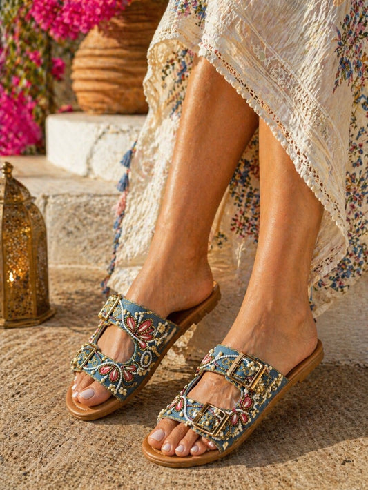 Denim Bloom Doctor Sole Sandals