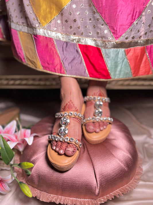 Crystal Embellished H Wedges