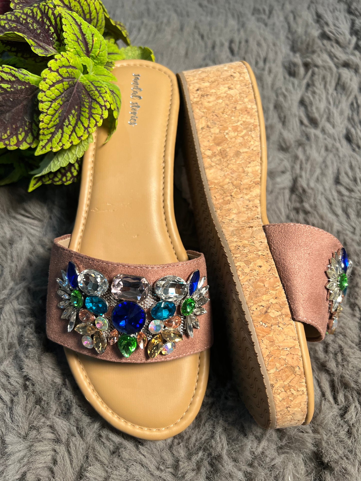 Embellished Wedges Slip-Ons Sandal Stories