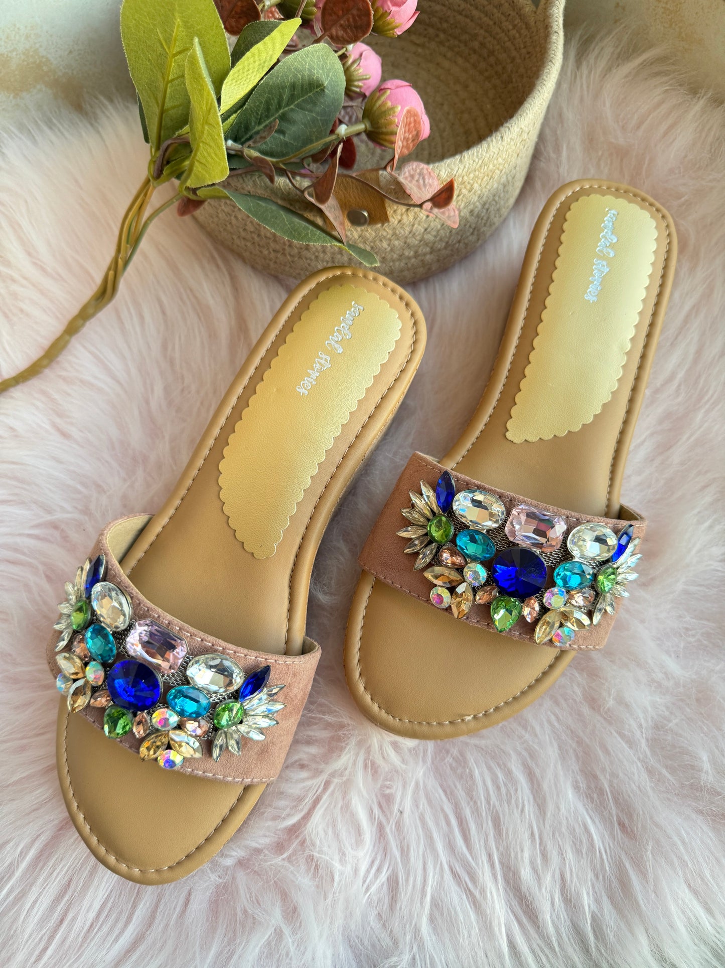 Embellished Wedges Slip-Ons Sandal Stories