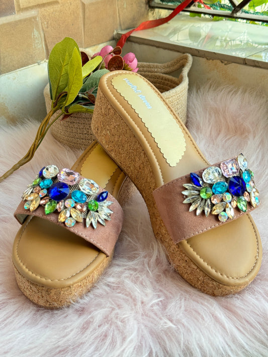 Embellished Wedges Slip-Ons Sandal Stories