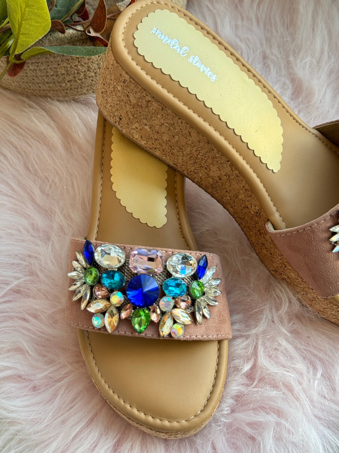 Embellished Wedges Slip-Ons Sandal Stories