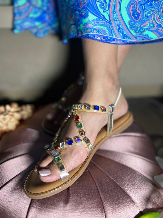 Noor Multi-Jewel Luxe Flats with Back Elastic