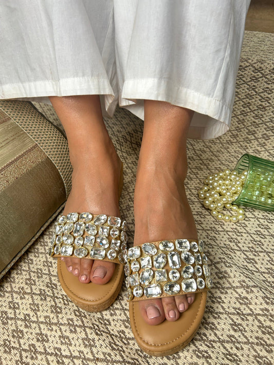 Diamond Embellished Wedges Sandal Stories