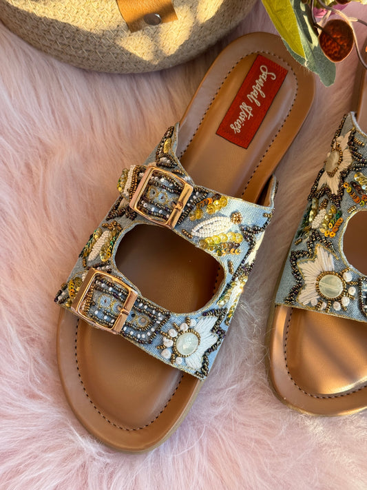 Sky Blue Luxe Comfort Sandals with Doctor Sole Sandal Stories