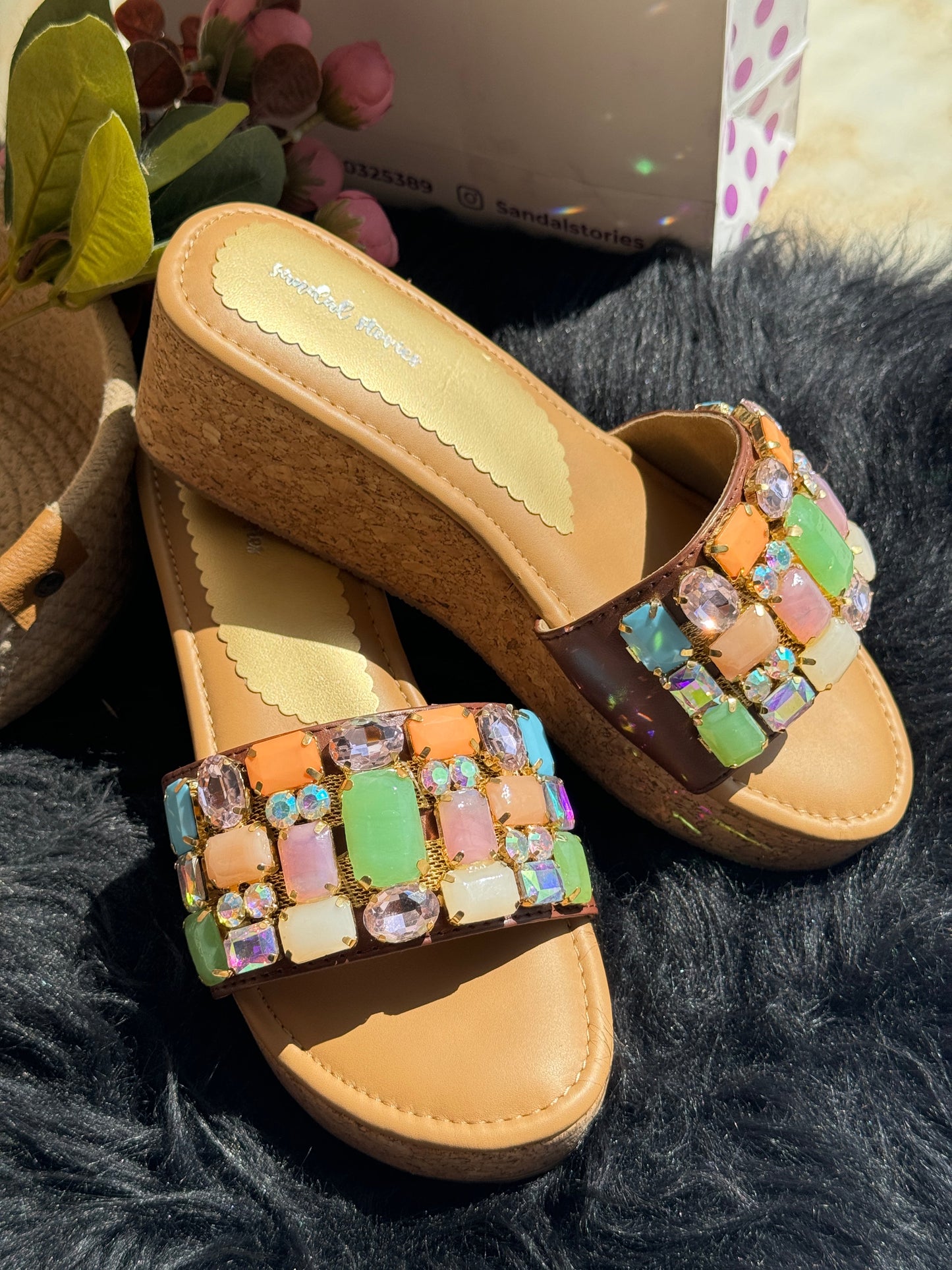 Solitaire Prism Luxe Wedges Sandal Stories