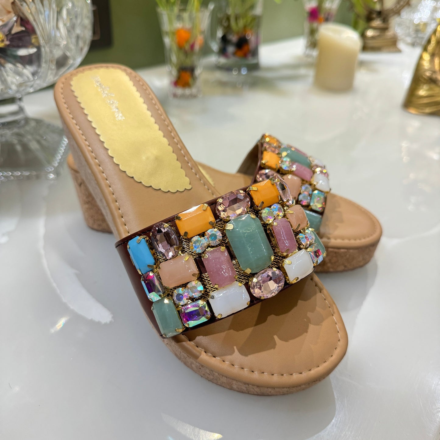 Solitaire Prism Luxe Wedges Sandal Stories