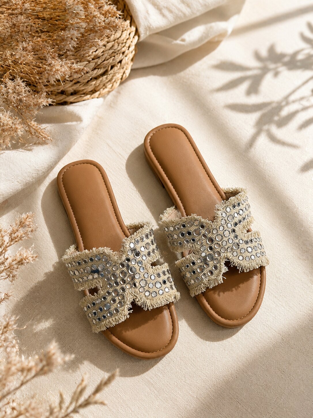Denim Daze Slides – Yellow