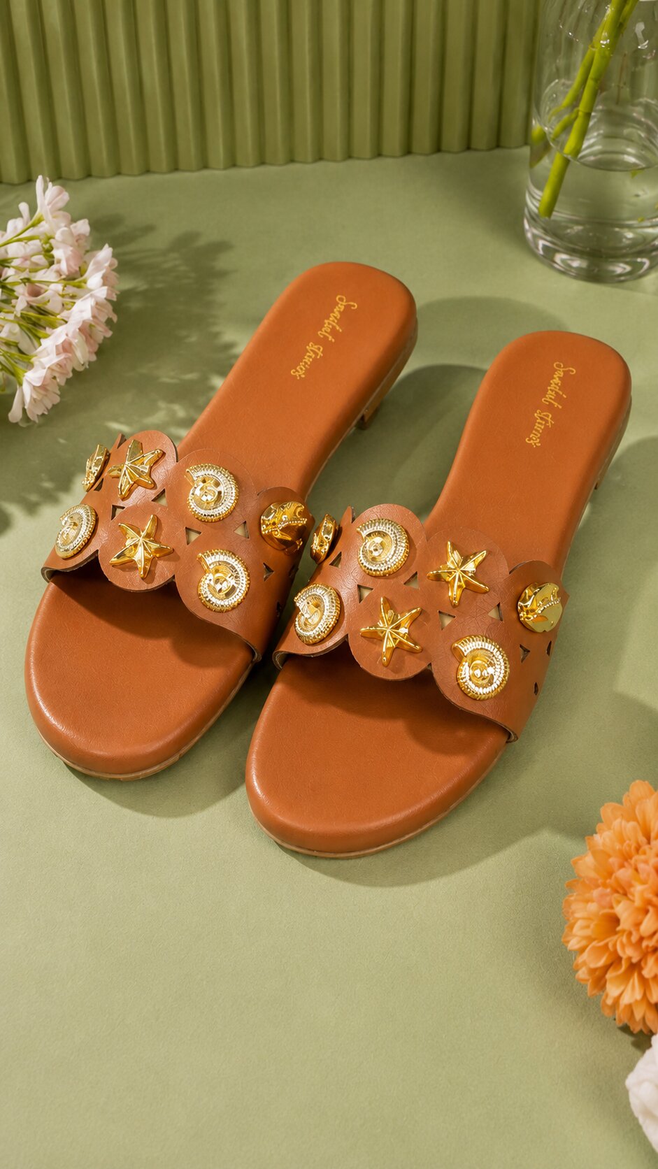 Starfish & Shell Luxe Flats - Tan