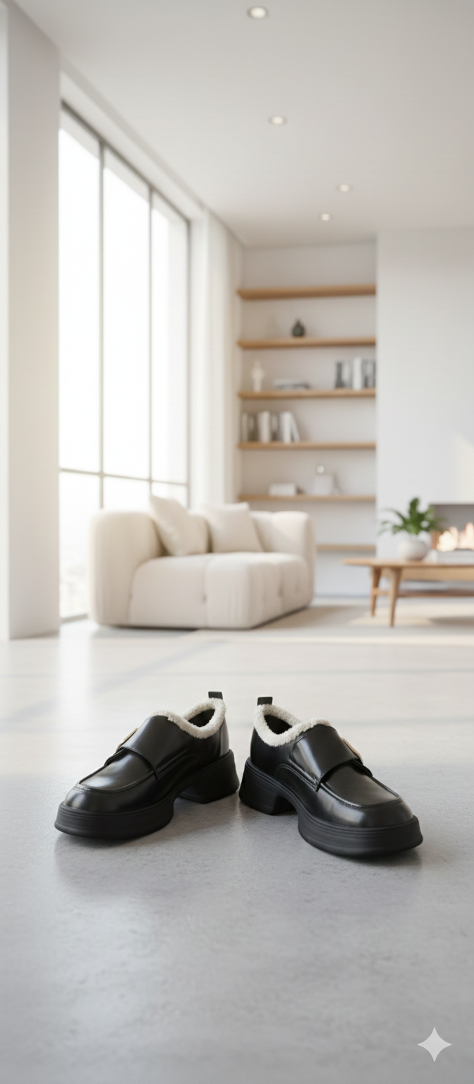 Noir Buckle Haven Comfort Loafers