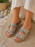 Blush Bloom Denim Sandals with Doctor Sole