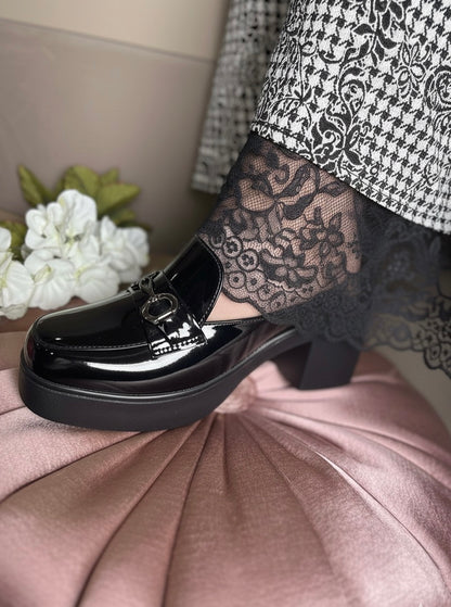 Black Block Heel Mules