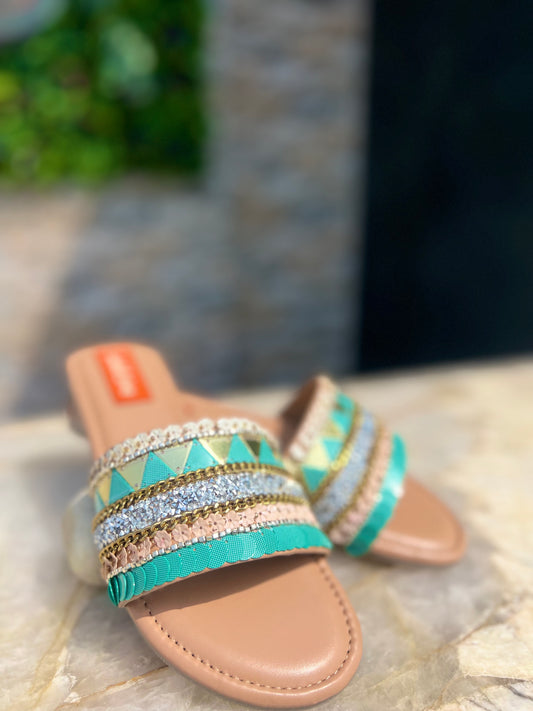 Meher Mirror Hand-Embroidered Flats