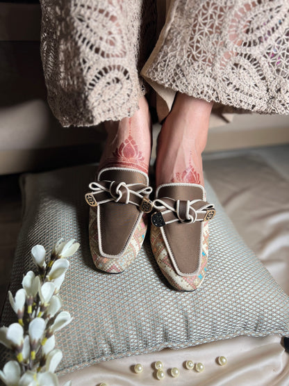 Pastel Loom Luxe Mule Heels