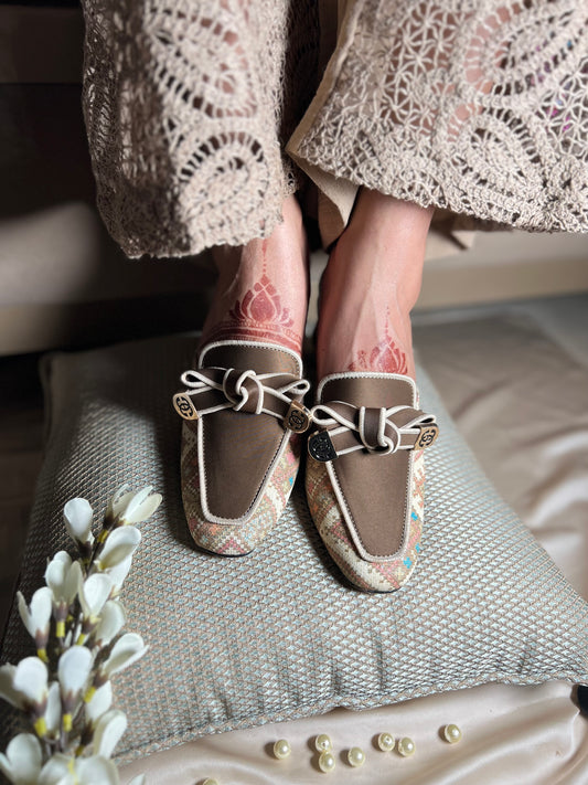 Pastel Loom Luxe Mule Heels