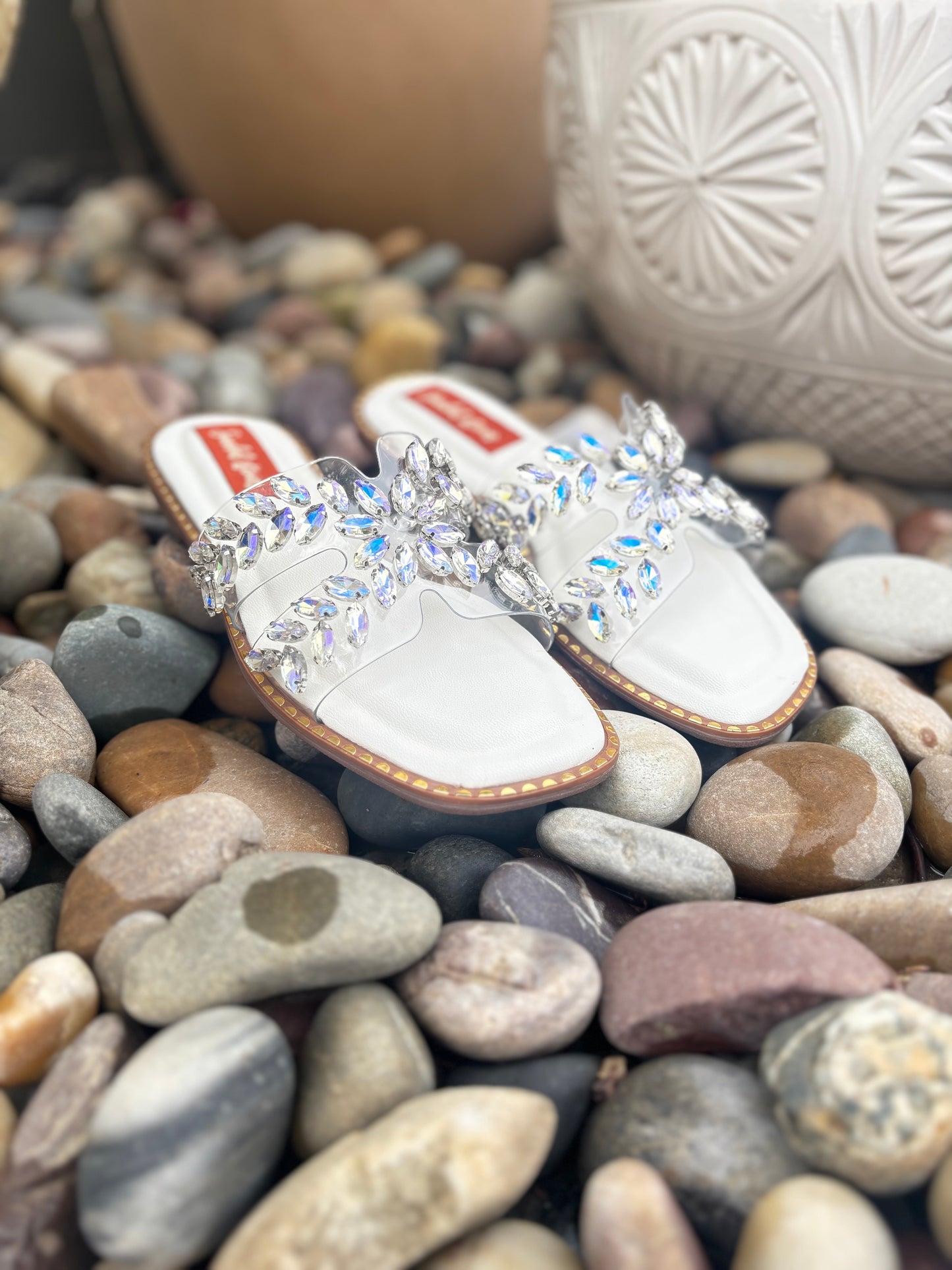 Crystal Bloom Slides Sandal Stories