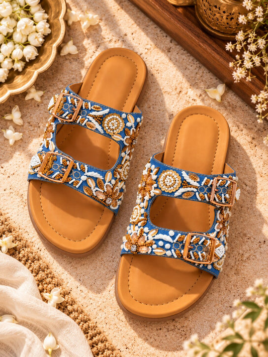 Royale Blue Embellished Doctor Sole