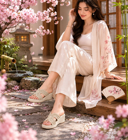 Ivory Bloom Crochet Wedges