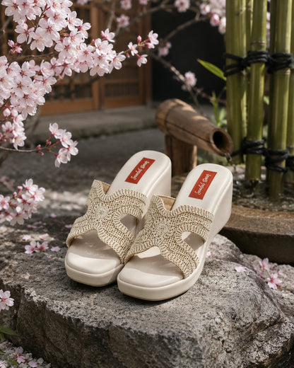 Ivory Bloom Crochet Wedges