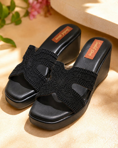 Midnight Bloom Crochet Wedges