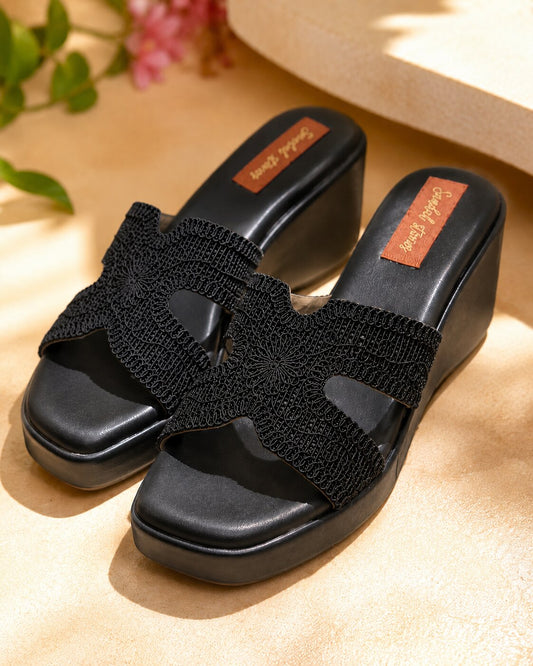 Midnight Bloom Crochet Wedges